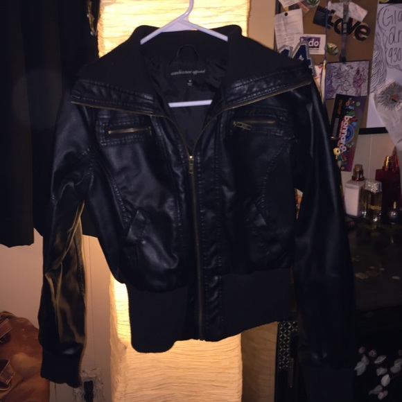 Black leather jacket