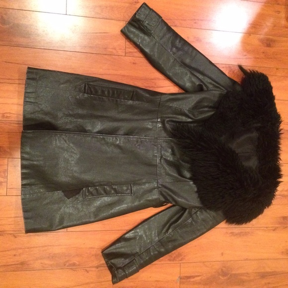 Vintage shearling leather coat