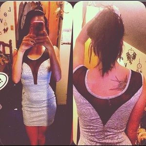 Blue floral print dress