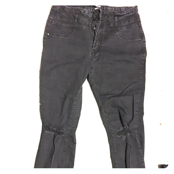 High waisted charcoal pants