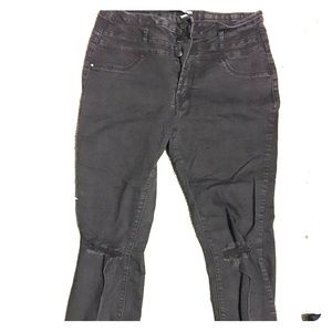 High waisted charcoal pants