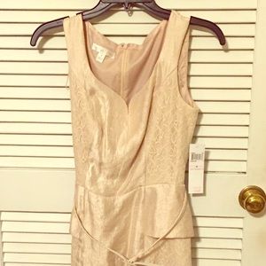 Beige cocktail dress.