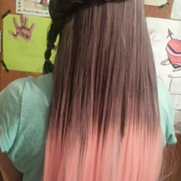 Ombre Hair Extension Brown/Pink