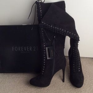Forever 21 Black Heeled Boots