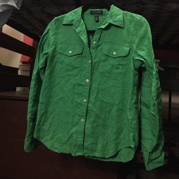 Not j crew - Lauren By Ralph Lauren linen button