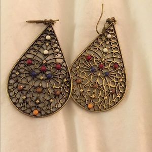 Multicolored gold earrings