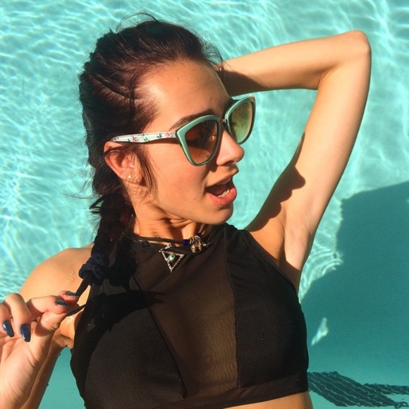 Black Mesh Swimsuit Top