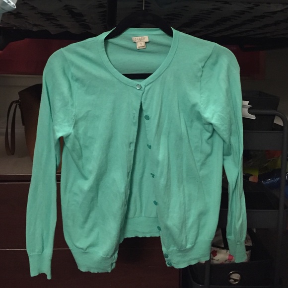 J Crew Cardigan mint green