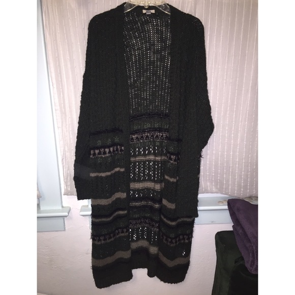 Forrest green, long cardigan