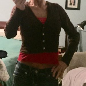 Charlotte Russe Brown crop sweater