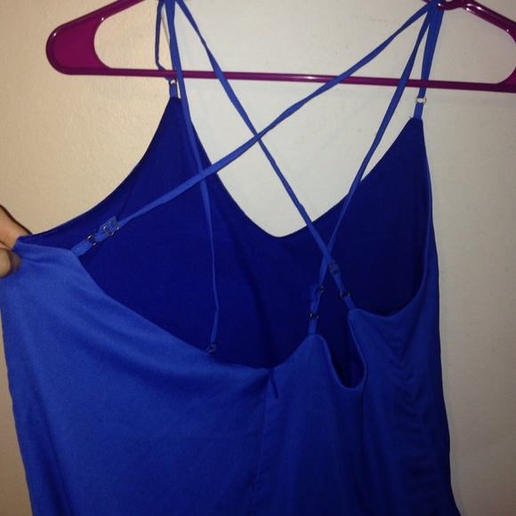 blue thin strapped shift dress - Picture 3 of 4
