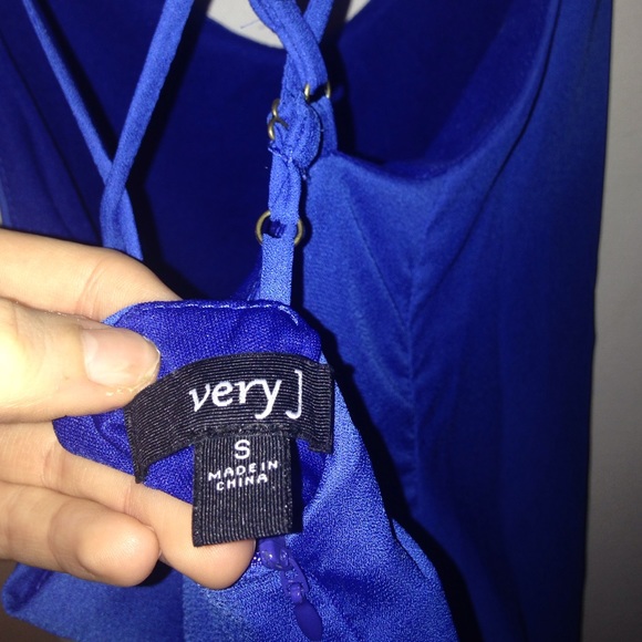 blue thin strapped shift dress - Picture 4 of 4