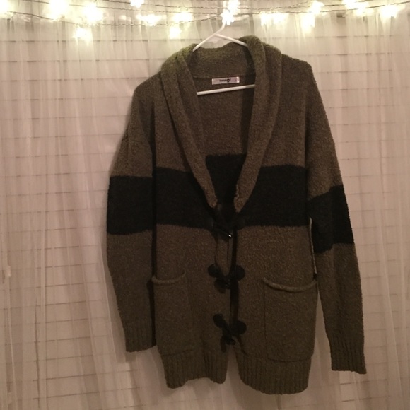 Dark green and black striped sweater
