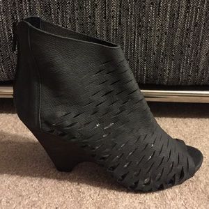 Dark navy gray wedges