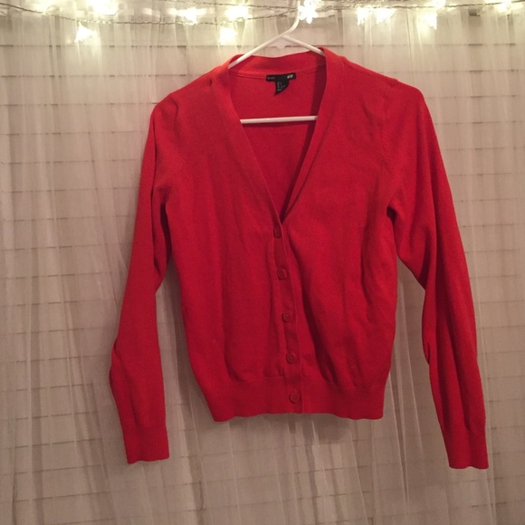 Red cardigan
