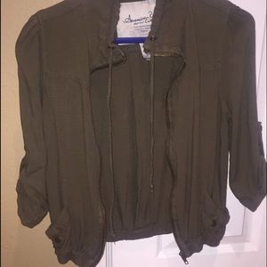 Olive green zip up jacket