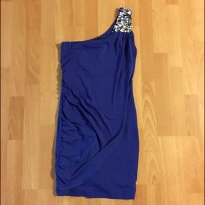 Blue Mini Evening Dress One Shoulder (Macy's)