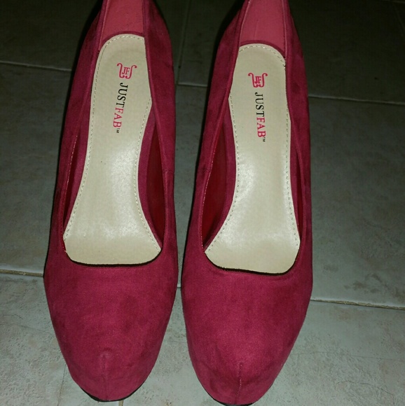 JustFab Burgundy Platform Heel Pumps Sz 8.5/39 - Picture 2 of 4