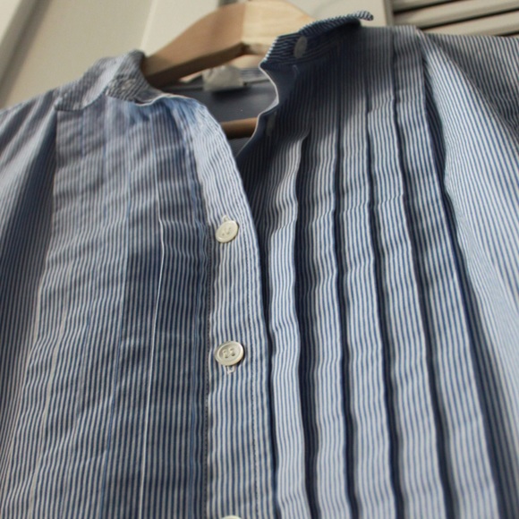 J. Crew Pleated Striped Shirt