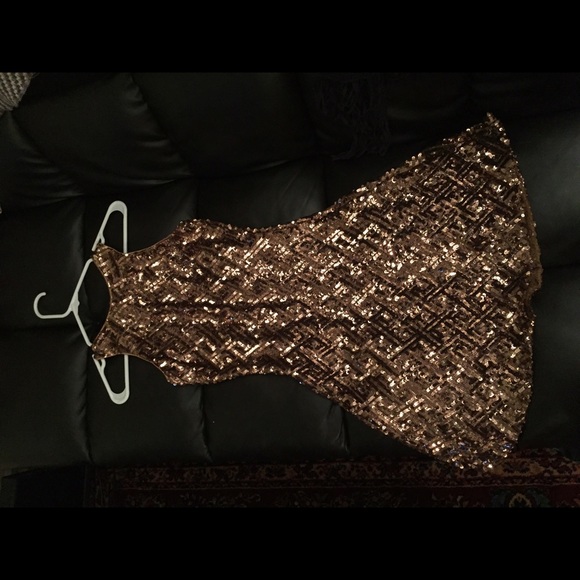 Gold sequin dress