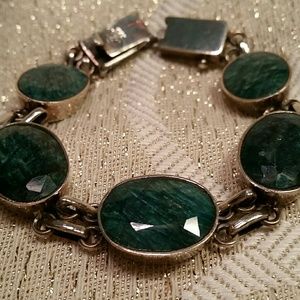 *SALE!*Raw EMERALD BRACELET in sterling