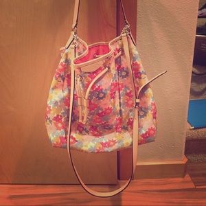 Coach Peyton floral drawstring crossbody bag