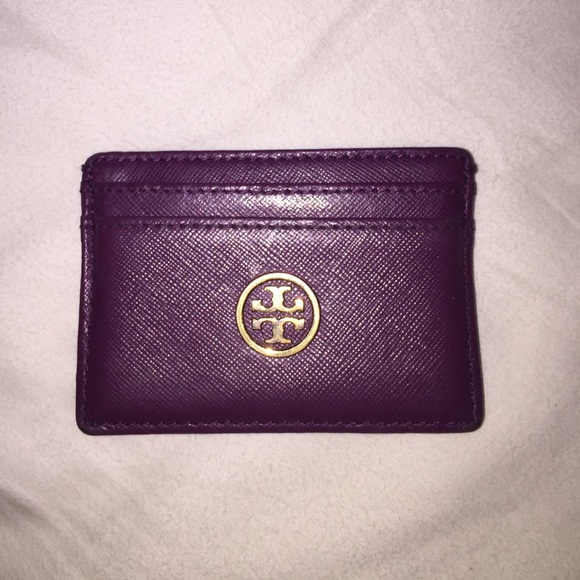 Purple Tory Burch Card Wallet