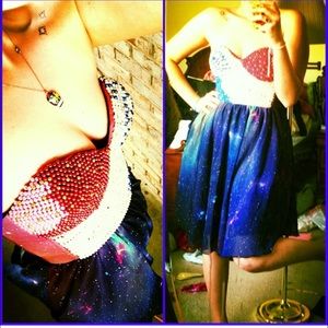 Romwe outer space formal dress size large