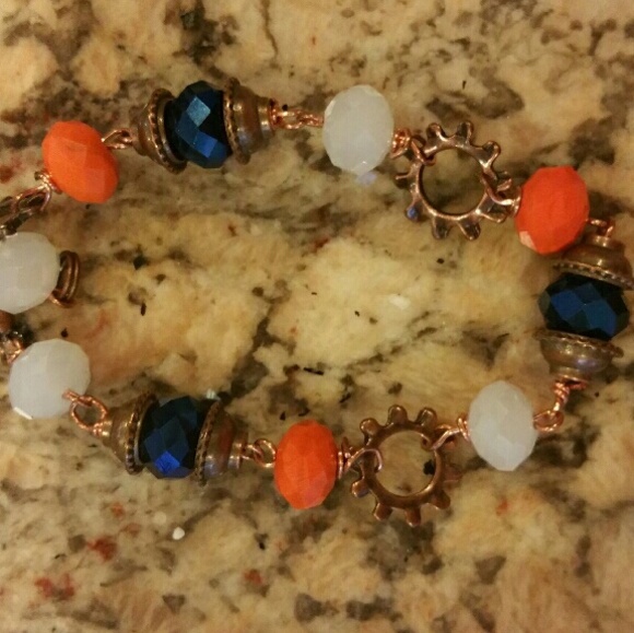BRONCOS inspired team bracelet handcrafted