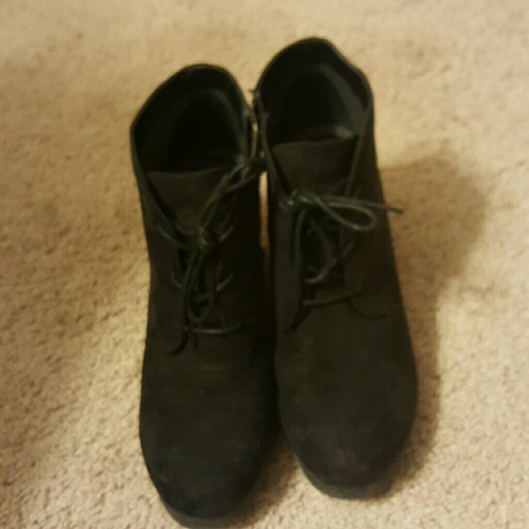 Black Wedge heel booties