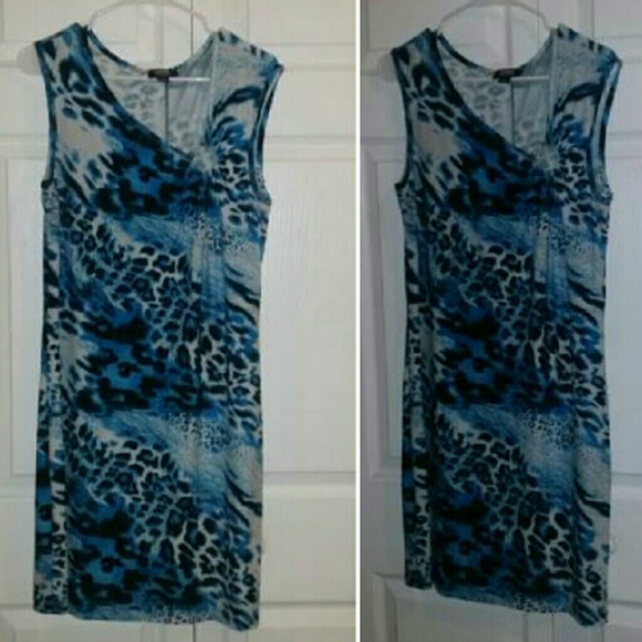 Large  blue cheeta print dress - Picture 1 of 2