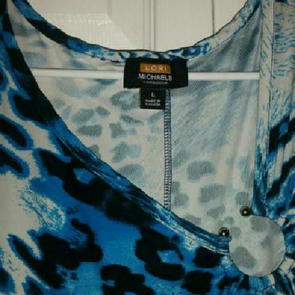 Large  blue cheeta print dress - Picture 2 of 2