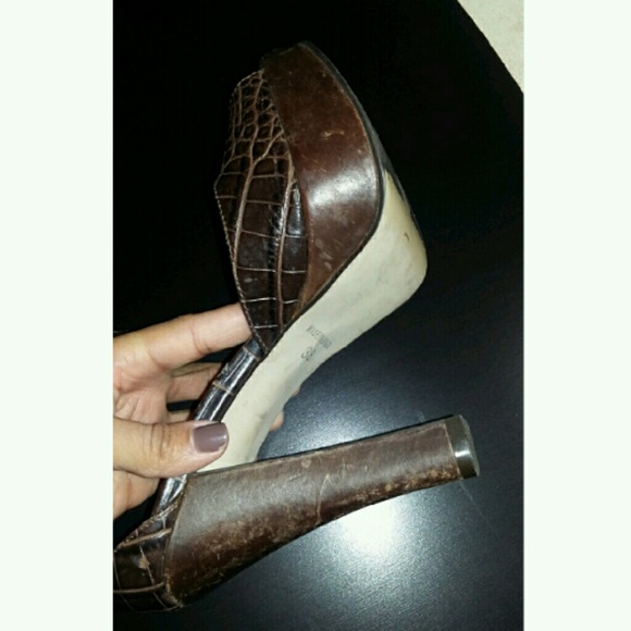 SOLD ALDO Brown Chunky Heels - Picture 3 of 4