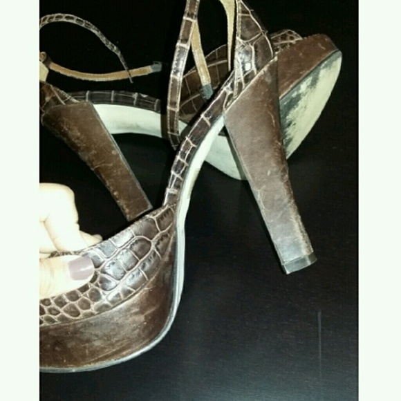 SOLD ALDO Brown Chunky Heels - Picture 4 of 4