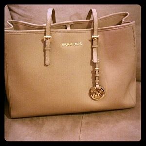 Authentic Tan Jet Set MK Tote
