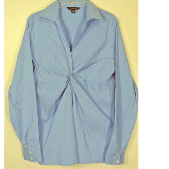NWOT Lands End Knot Top Career Uniform Sz 4 Blue