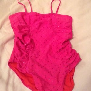 Girls Pink one piece swim suit