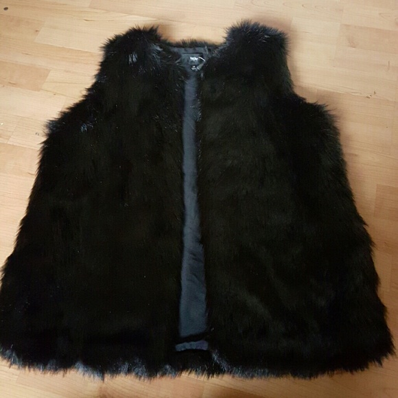 Black fur vest