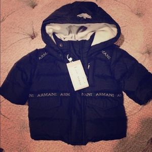Kids Armani Navy Down Jacket size 3 months