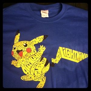 NWOT Pokemon Pikachu Wordy Number 25 Nintendo Tee