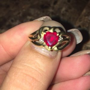 Sold** 10 karat gold Ruby Red Ring