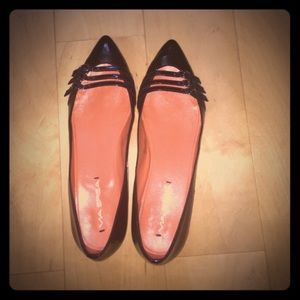 Via Spiga Black Flats w/small box heel
