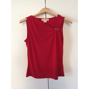 Red Michael Kors Shoulder Detail Blouse