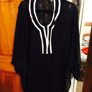 Black sheer top with built in liner.