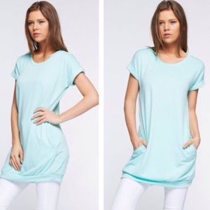 🆕 MINT GREEN LONG 2 POCKET T