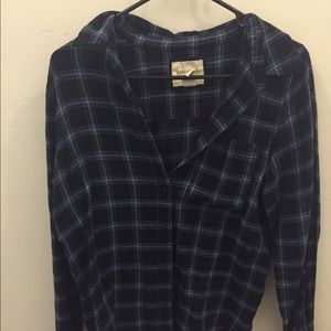 Blue plaid button down