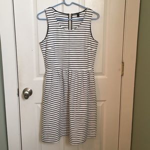 Black and white striped dress