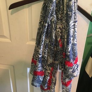 LUCKY BRAND red white and blue scarf