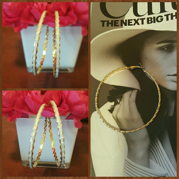 DAZZLING Gold & Silver Hoop Earrings