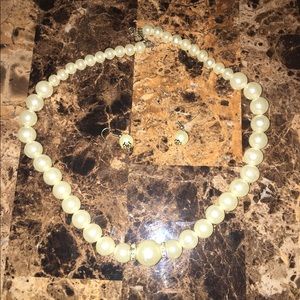 Pearl Necklace and Earring Set